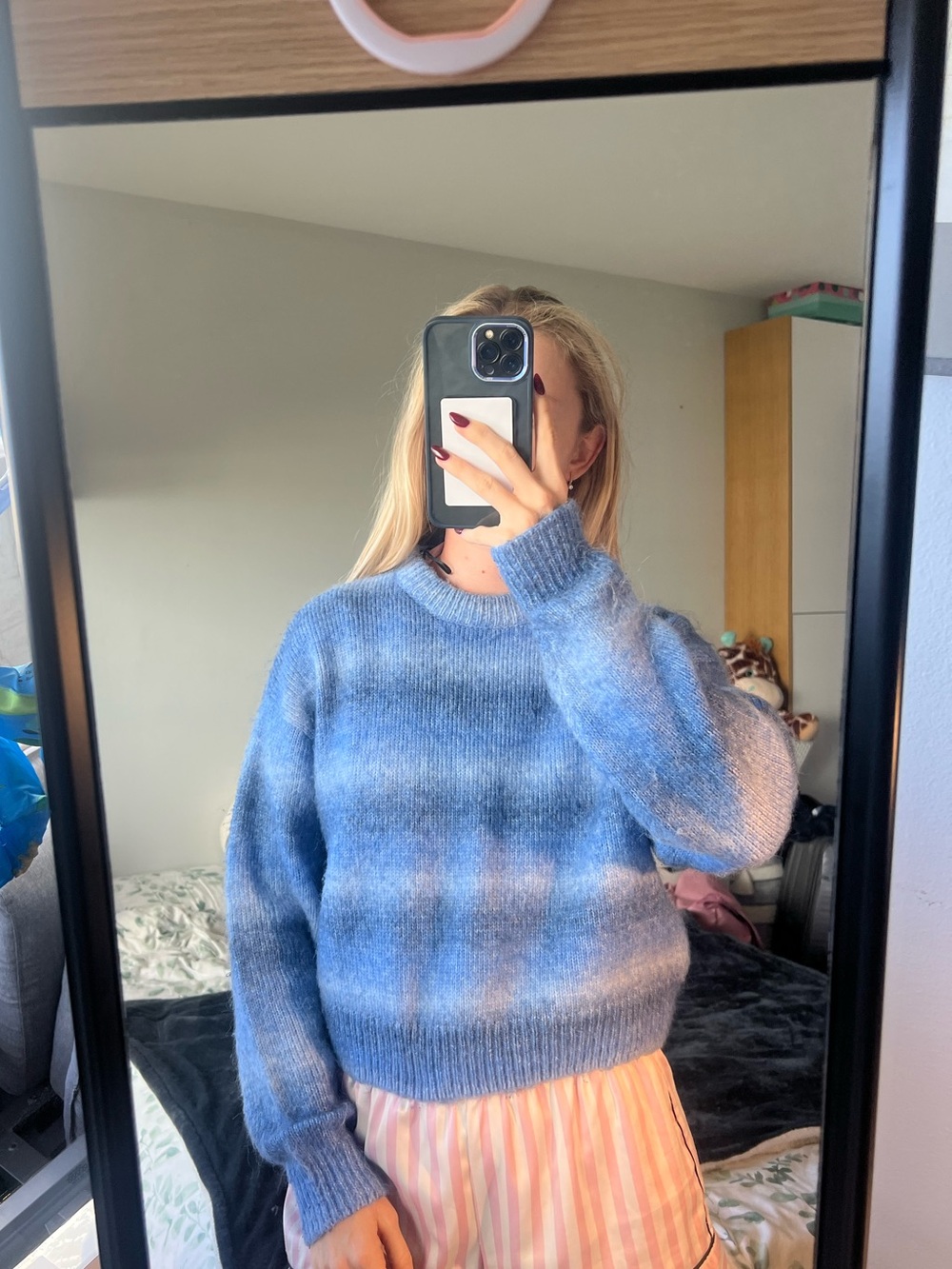 Divided Blue Ombre Crewneck Sweater - Women